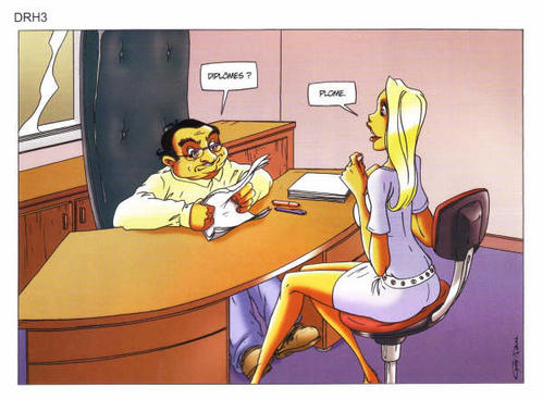 Image dlire : Une blonde lors d'un entretien