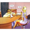 Image delire : Une blonde lors d'un entretien